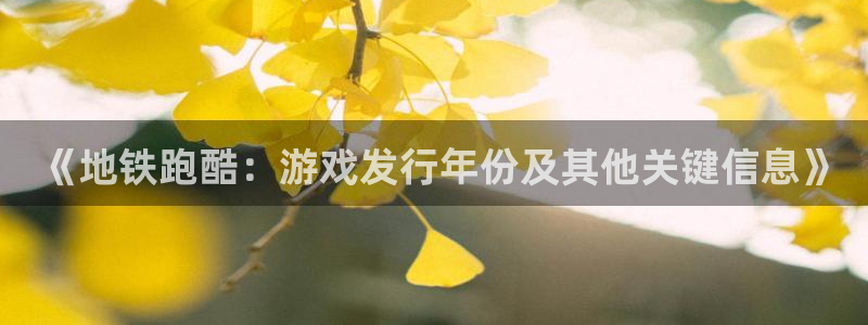 蓝狮在线注册方法有哪些软件： 《地铁跑酷：游戏发行年份及其他关键信息》
